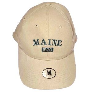 MAINE 1820 Baseball Hat Sz M Tan w/Teal Embroidery Adjustable by Falcon NWT NOS